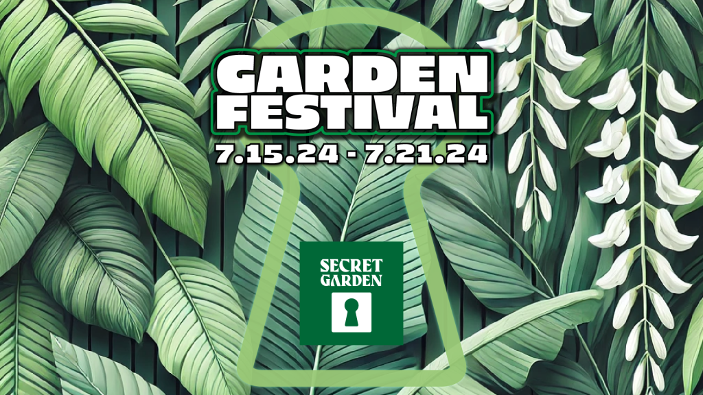 A save the date flyer for Garden Festival 7/15-7/21